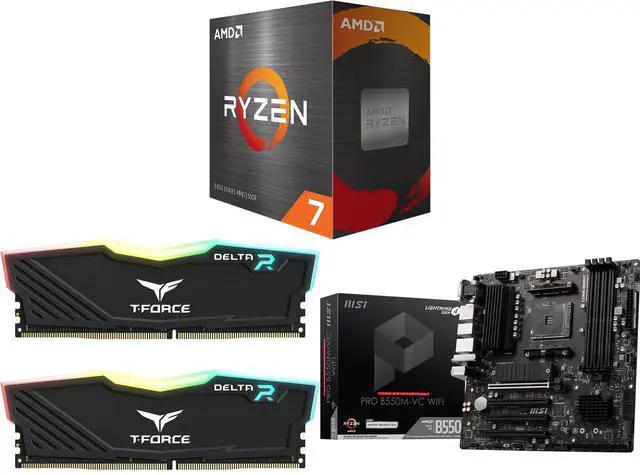 CPU Memory Motherboard Combo - AMD RYZEN 7 5800X with Team T-Force
