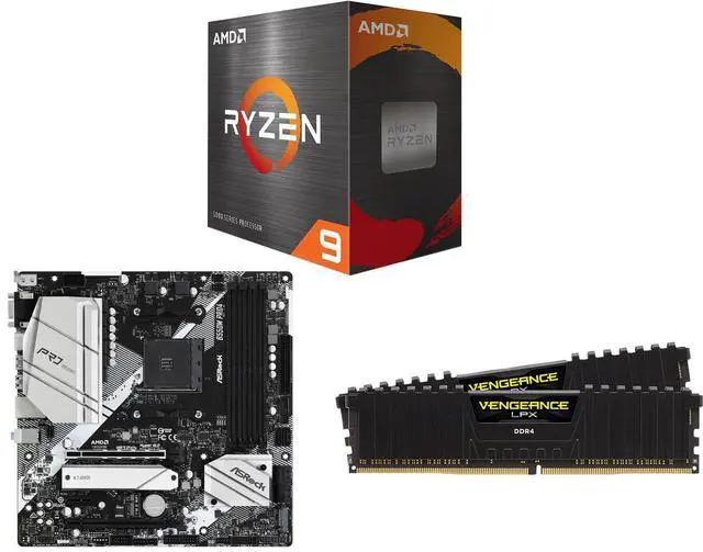 AMD Ryzen 9 5900XT 16-Core 3.3GHz AM4 CPU, ASRock B550M PRO4 Micro