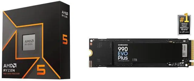CPU SSD Combo - AMD Ryzen 5 9600X Bundle with SAMSUNG MZ-V9S1T0B/AM