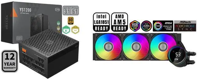 PCCOOLER CPS YS1200 Fully Modular Power Supply, 80 PLUS Gold 1200W