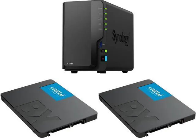 Synology 2-bay DiskStation DS225+ (Diskless) 2 x Crucial BX500 1TB