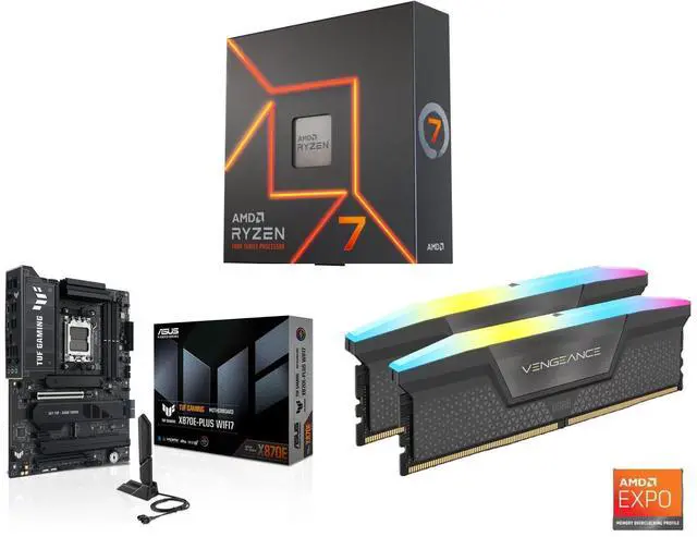 AMD Ryzen 7 7700X 8-Core 4.5GHz, ASUS TUF GAMING X870E-PLUS WIFI7