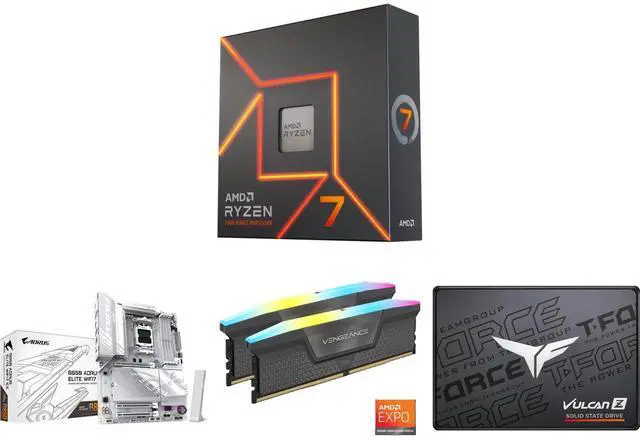 AMD Ryzen 7 7700X 8-Core 4.5GHz AM5 105W Processor, GIGABYTE B850