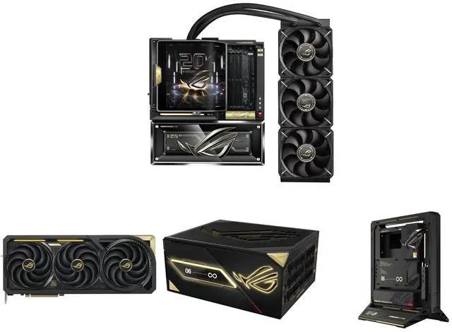 ASUS 20th Anniversary Combo- ASUS ROG CROSSHAIR X870E EDITION 20 bundle with ASUS ROG-ASTRAL-RTX5090-P32G-EDITION20 and ASUS ROG-THOR-3000T3-GAMING-20TH and ASUS ROG GR20 EDITION PC Gaming Case