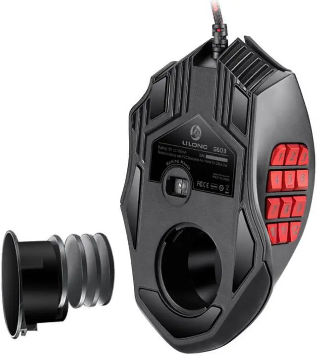 Alt view image 7 of 7 - USB Optical Mouse 10000 DPI Wired Gaming 17 Side Keys Programing Mechanical Mouse RGB Backlit gaming Mouse laptop computer