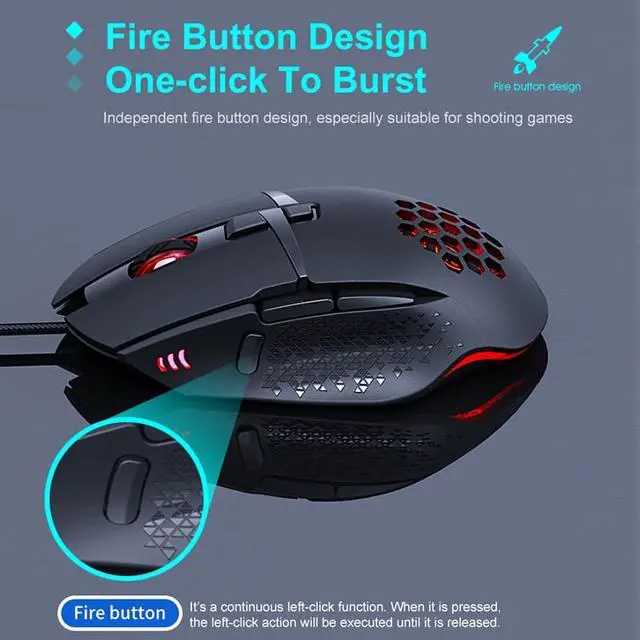 Alt view image 5 of 7 - Wired Gaming Mouse Computer Ergonomic Mouse 8 Button 7200DPI USB Gamer Mause With Backlight Optical Silent Mice For Laptop PC