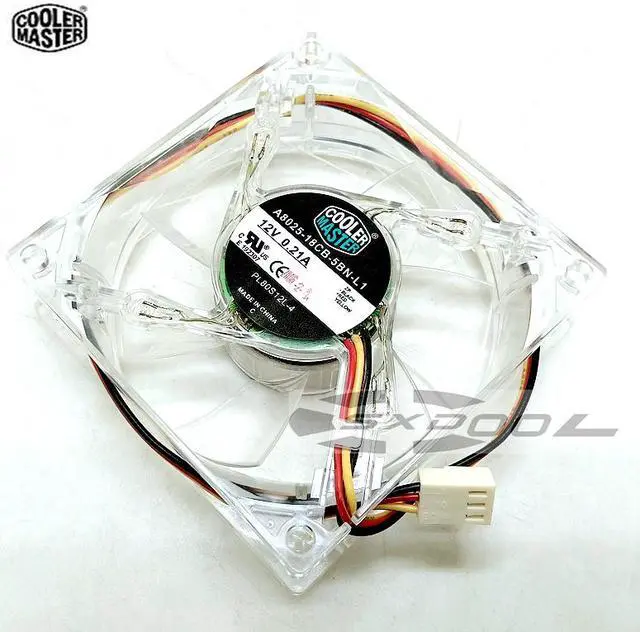 Alt view image 3 of 3 - A8025-18CB-5BN-L1 A8025-19RB-3AN-PI Cooler Master 12V 8025 8cm fan luminous LED power supply chassis fan silent fan 3-pin speed measurement
