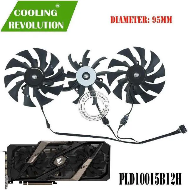 Alt view image 2 of 3 - PLD10015B12H DC12V graphics card fan for Gigabyte AORUS GeForce RTX 2060 SUPER RTX 2070 SUPER RTX 2080 SUPER RTX 2080Ti XTREME