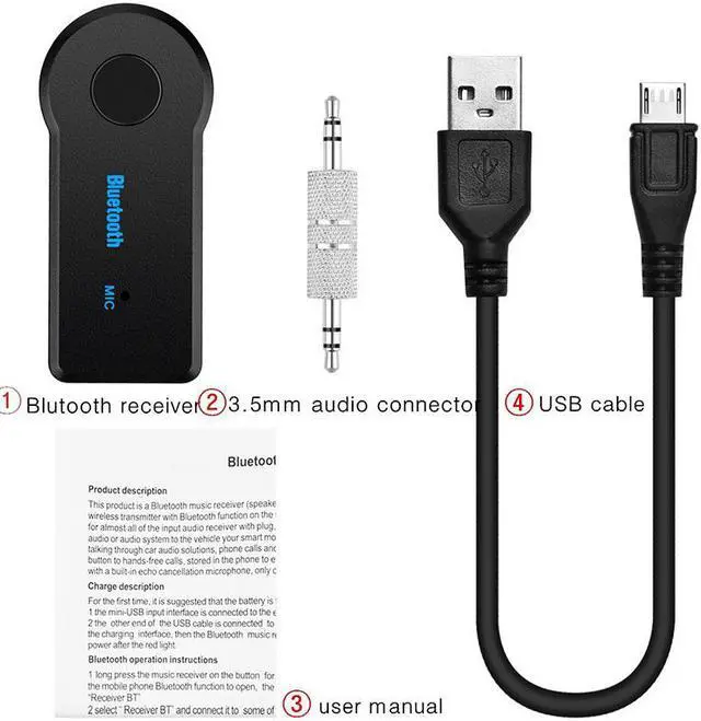 Alt view image 4 of 6 - 2 in 1 Wireless Bluetooth 5.0 Receiver Transmitter Adapter 3.5mm Jack For Car Music Audio Aux A2dp Headphone Reciever Handsfree