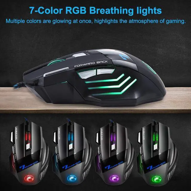 Alt view image 6 of 7 - Ergonomic Wired Gaming Mouse 7 Button LED 5500 DPI USB Computer Mouse Gamer Mice X7 Silent Mause With Backlight For PC Laptop