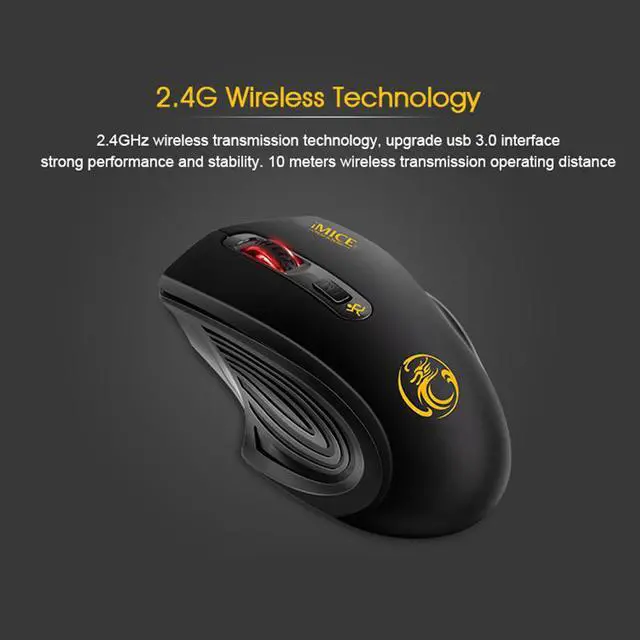 Alt view image 4 of 7 - iMice Wireless Mouse 4 Buttons 2000DPI Mause 2.4G Optical USB Silent Mouse Ergonomic Mice Wireless For Laptop PC Computer Mouse