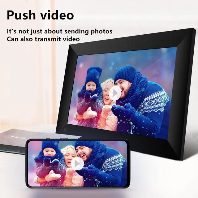Alt view image 5 of 7 - TakeIt WiFi Digital Picture Frame 10.1 inch Digital Photo Video Cloud Frame 16GB HD 1080P 800x1280 IPS LCD Touch Screen Auto-Rotate Adjustable Brightness Black