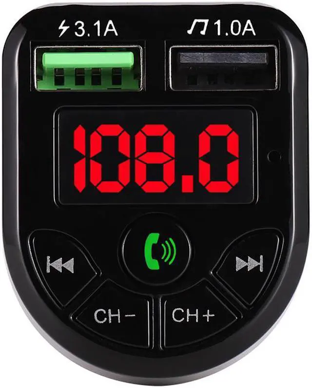 Alt view image 5 of 6 - LED FM Transmitter Bluetooth 5.0 Car kit Dual USB Car Charger 3.1A 1A 2 Port USB MP3 Music Player for iphone for car U disk/TF