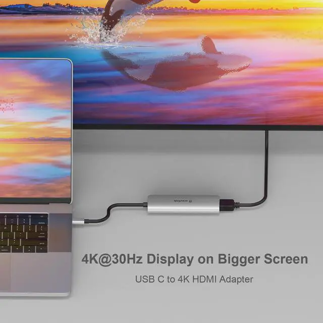 Alt view image 5 of 8 - Wavlink USB C Hub, 6-in-1 USB Adapter for Windows & Mac, with 2 USB3.0 Ports, 4K HDMI Port, SD/ microSD Cards Reader, 65W Power Supply for iPad Pro/MacBook/Type C Devices