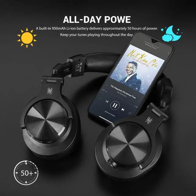 Alt view image 2 of 7 - Oneodio Fusion A70 Bluetooth Headphones Stereo Over Ear Wireless Headset Professional Recording Studio Monitor DJ Headphones