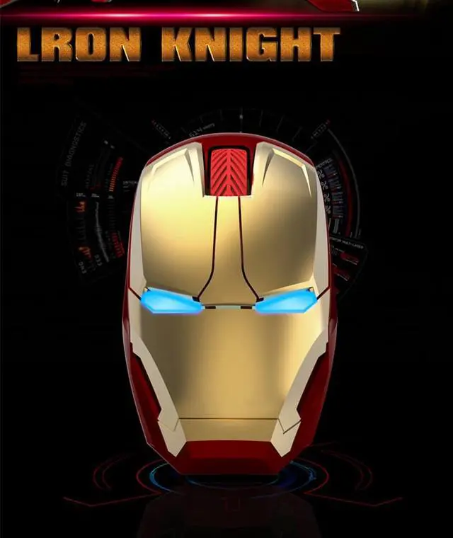 Alt view image 2 of 7 - Iron Man Mouse silent chlick Wireless Mouse Wireless Gaming Mouse Mute Button800/1200/1600 Wireless Gaming Mouse