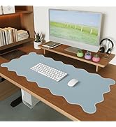 iCasso Leather Mouse Pad,Extra Large Desk Pad for Desktop,Waterproof PU Desk Cover Mat,Cute Scall...