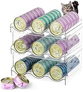 REFLYING Cat Food Can Organizer, 3-Layer Transparent Cat Food Storage Container Holds 54 (3.5oz) ...