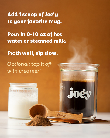 mushroom coffee latte iced coffee healthy coffee low caffeine decaf joey coffee alternative