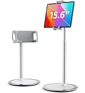 SAIJI Tablet Stand Holder, Extra-Height Adjustable Kindle Stand, 360 Degree Rotating iPad Holder,...