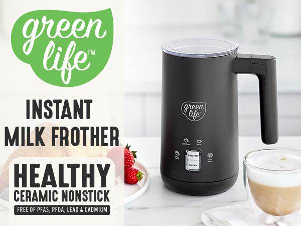 GreenLife, Ceramic Nonstick, PFAS-Free, Non-Toxic, Electrics, Milk Frother