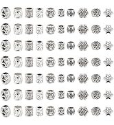Tibetan Style European Beads Column Snowflake Rondelle Oval Large Hole Bead Charms Craftdady 100p...