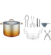CONCORD 20 Quart Stainless Steel Canning Pot Set. Includes Canning Rack, Tongs, Jar Lifter, Funne...