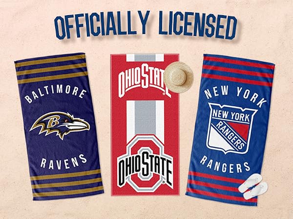 Officially Licensed Beach towels NFL NHL College