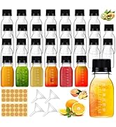 Barafat 42 Pcs 2oz Plastic Bottles for Liquids, Mini Jars with Lids juice shot bottles with caps ...