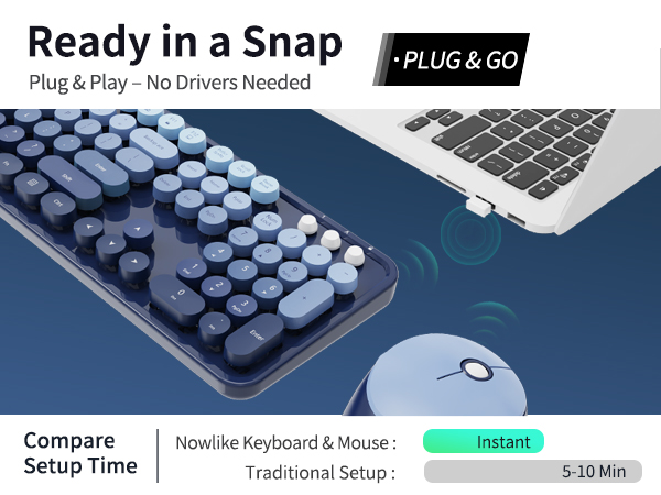 retro keyboard and mouse wireless