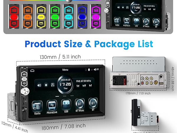 Single din head unit