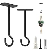 NACETURE Ceiling Hooks for Hanging Plants 2 Pack - Square Wall Mount Plant Hanger Indoor Hanging ...
