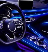 LivTee Smart LED Car Lights Interior with USB Port, LED Strip Fiber Optic Ambient Lighting Car, W...