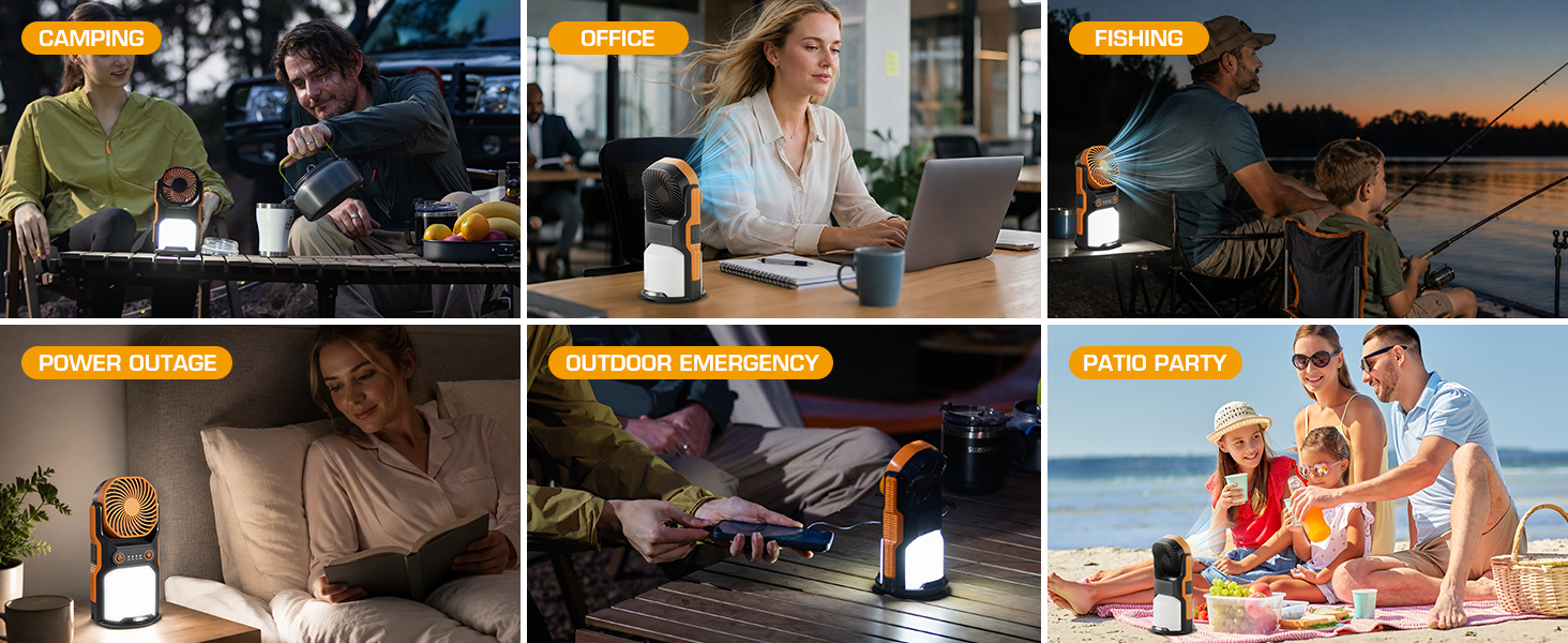 Multiple usage of this camping lantern: Camping, Power Outage, Office