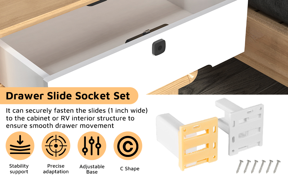 drawer slide socket set cabinet hardware