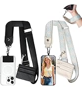 PUGPIU 2 Pack Clip and Go Strap for Phone with Wallet Crossbody - Phone Strap Crossbody with Zipp...