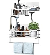 Carwiner Shower Shelf Basket Caddy 2-Pack with 6 Hooks &amp; Tower Hanger &amp; Soap Dish Holder, SUS304 ...