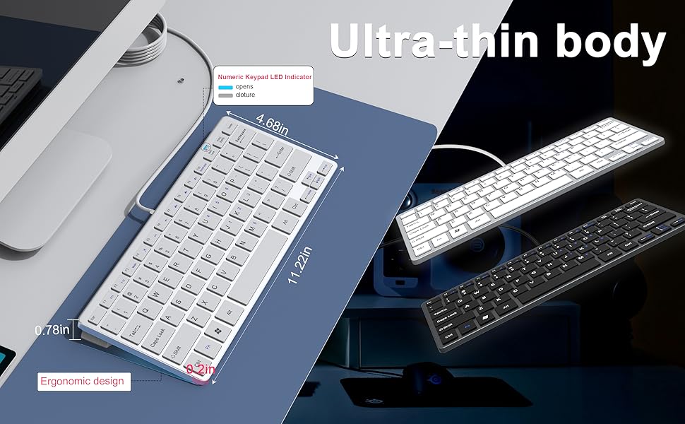 USB-A to USB-C Mini Keyboard