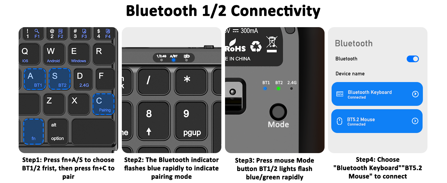 foldable keyboard and mouse