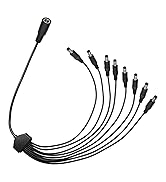 GGIPOWY DC Power Splitter Cable 5.5x2.1mm 3-Pack, 1 to 8 Way 18AWG 12V/24V 10A High Current Compa...