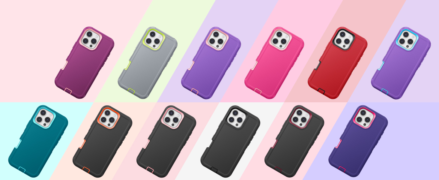 Jelanry iphone 16 Pro Max phone Case Heavy Duty Rugged Dual-Layer Protection Shockproof Dropproof