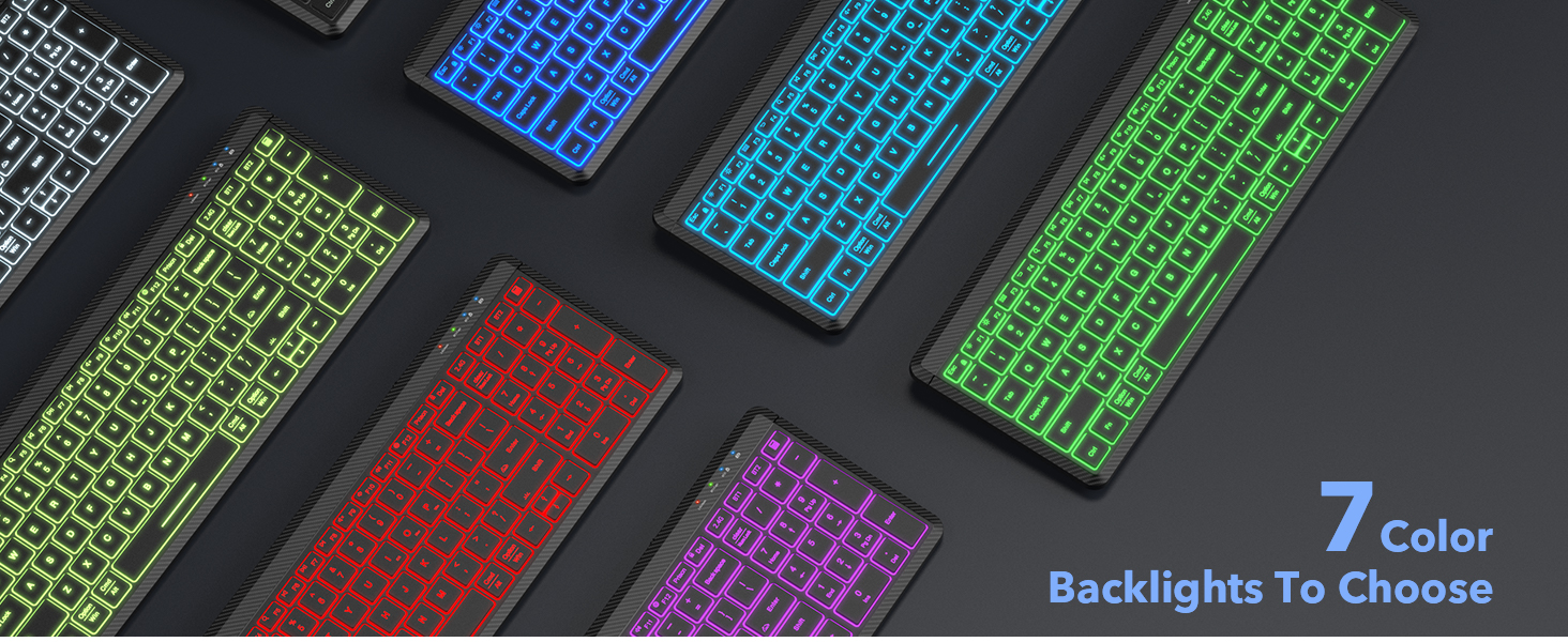 Slim Portable Rechargeable Multi-Device Bluetooth Cordless Keyboard