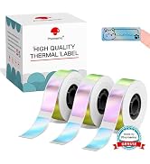 Phomemo D30 Label Tape, Black on Green Pink Blue Stunning Holographic Shine Label, Laser Name Lab...