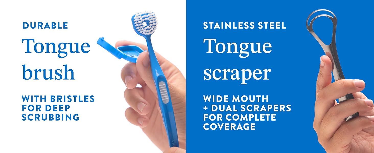 Tongue Brush Tongue Scraper Combo