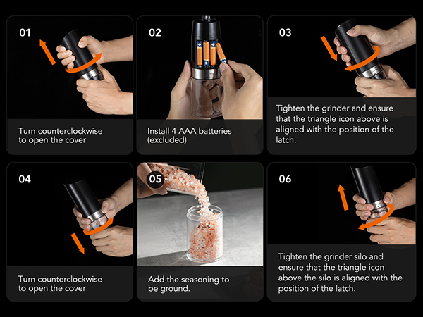 Salt and pepper grinder set