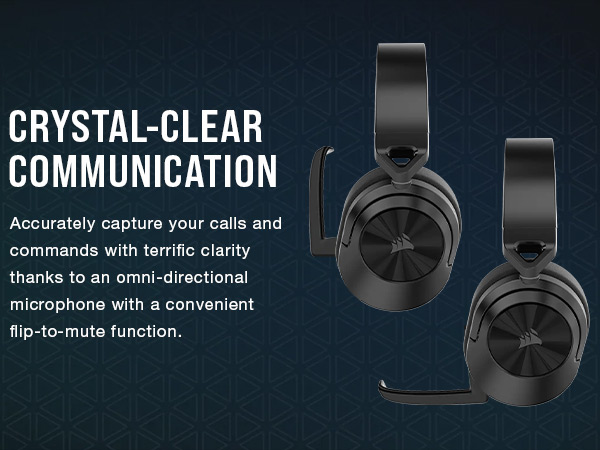 gaming headset with mic, omni-directional microphone, flip-to-mute