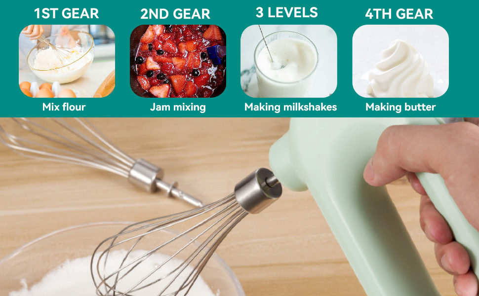 4 Speed Electric Hand Mixer Electric Whisk Egg Beater
