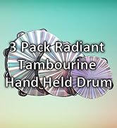 3 Pack Radiant Tambourine Hand Held Drum 6/8/10 Inch Double Row Jingles Reflective Tambourines fo...