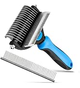 Viretec Dog Deshedding Brush, 2 in 1 Pet Undercoat Rake for Cats and Small Dog, Long and Short Gr...
