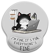 cute funny cat ergonomic mouse pad with wrist rest